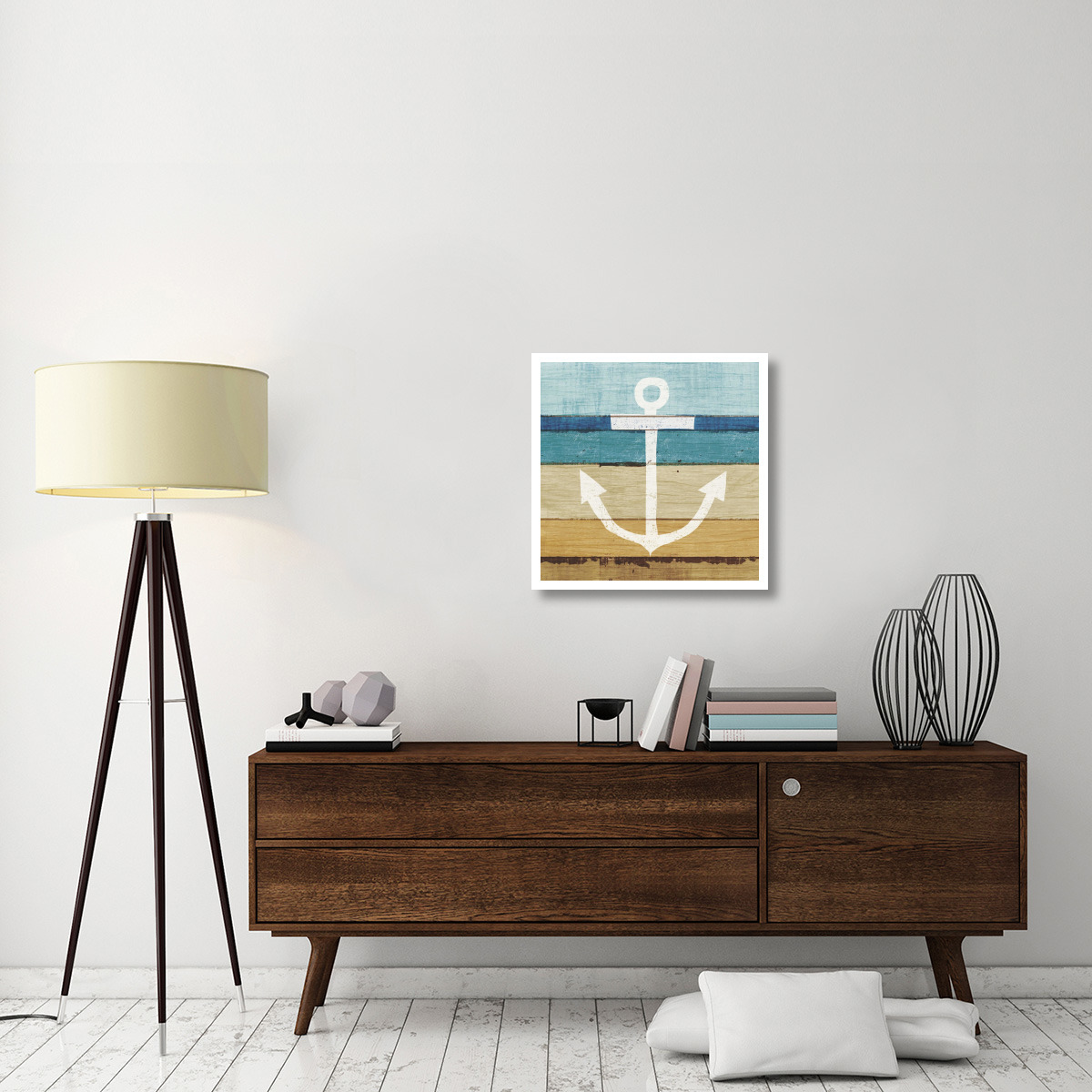 Beachscape III Anchor -Paper Art-26&quotx26"