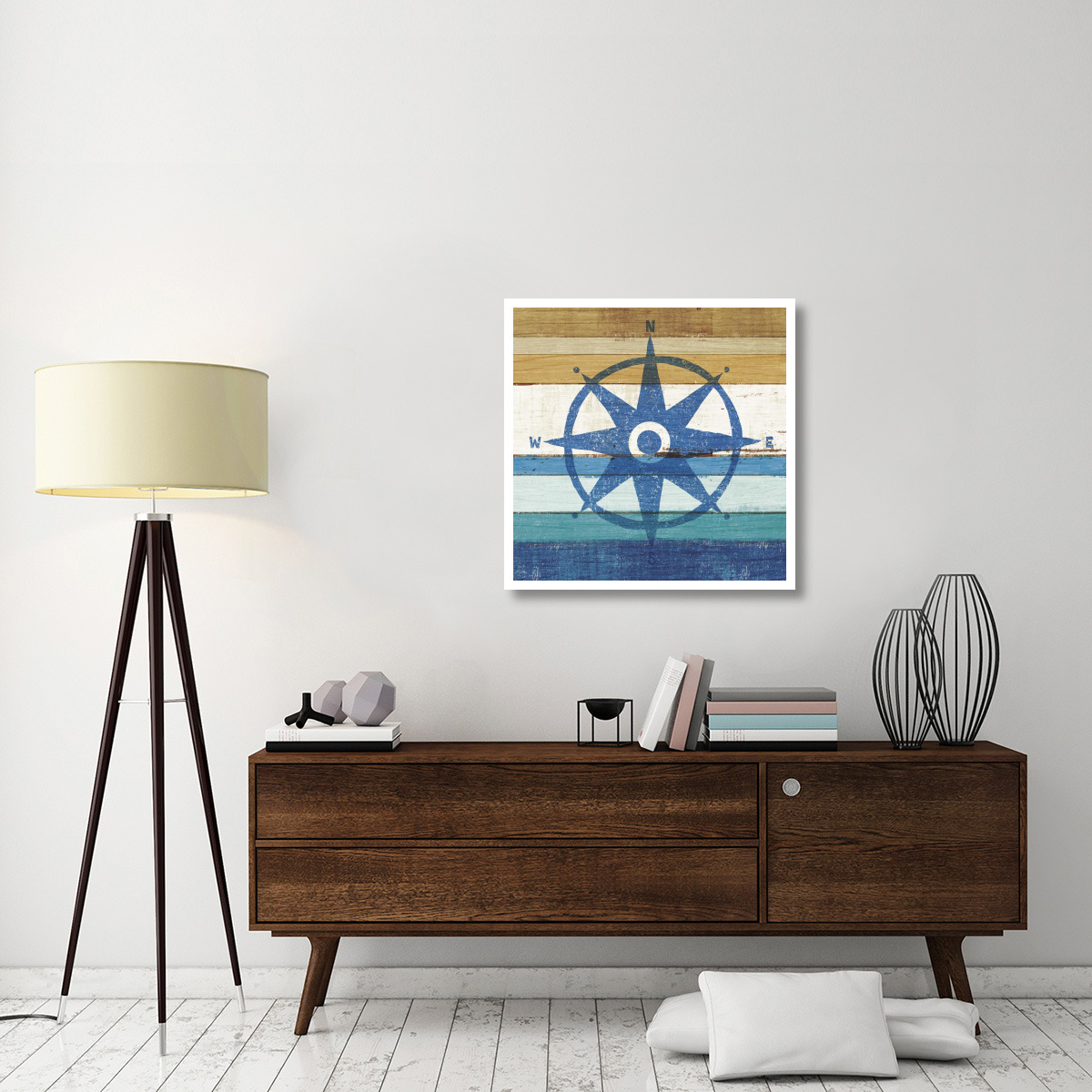 Beachscape IV Compass -Paper Art-32&quotx32"