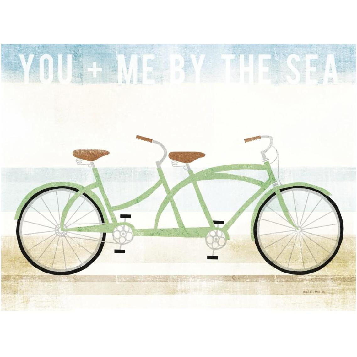 Beach Cruiser Tandem v2 -Paper Art-18&quotx14"