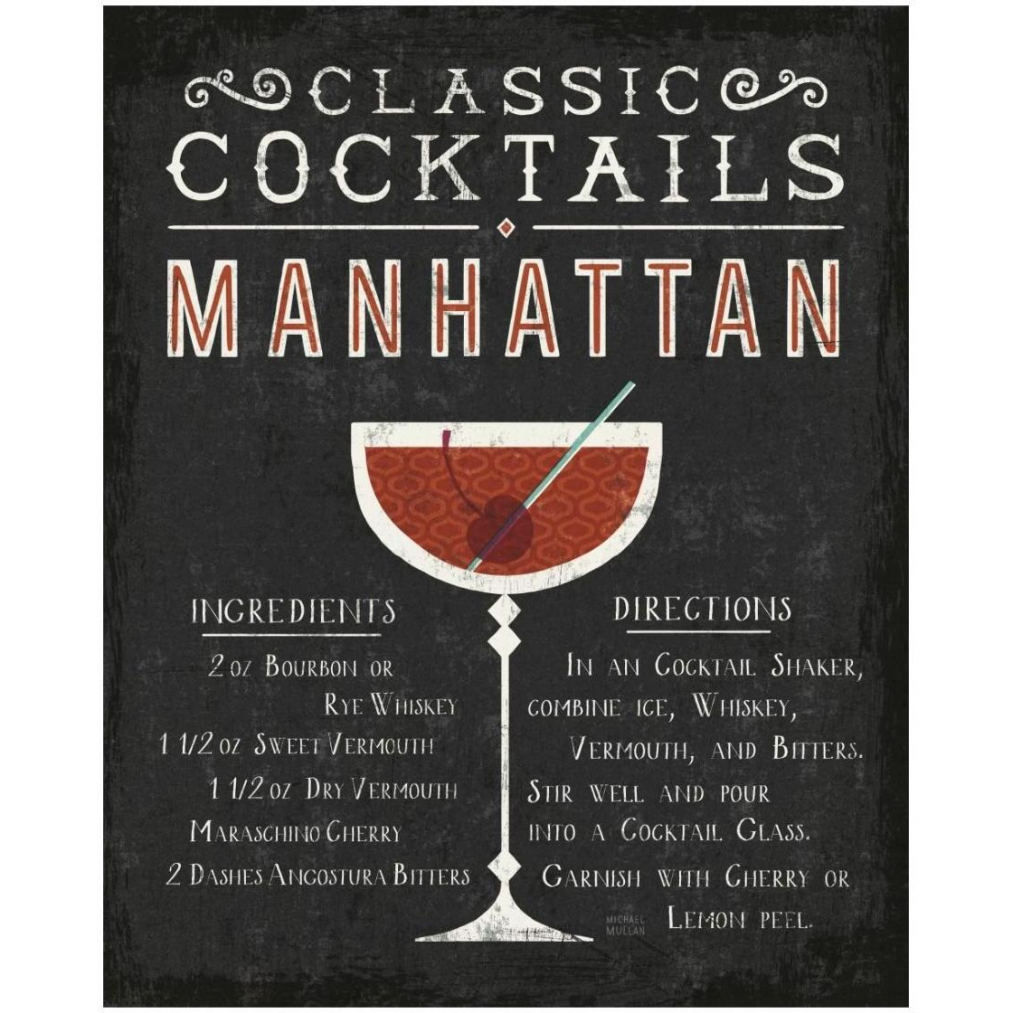 Classic Cocktail Manhattan -Paper Art-22&quotx26"