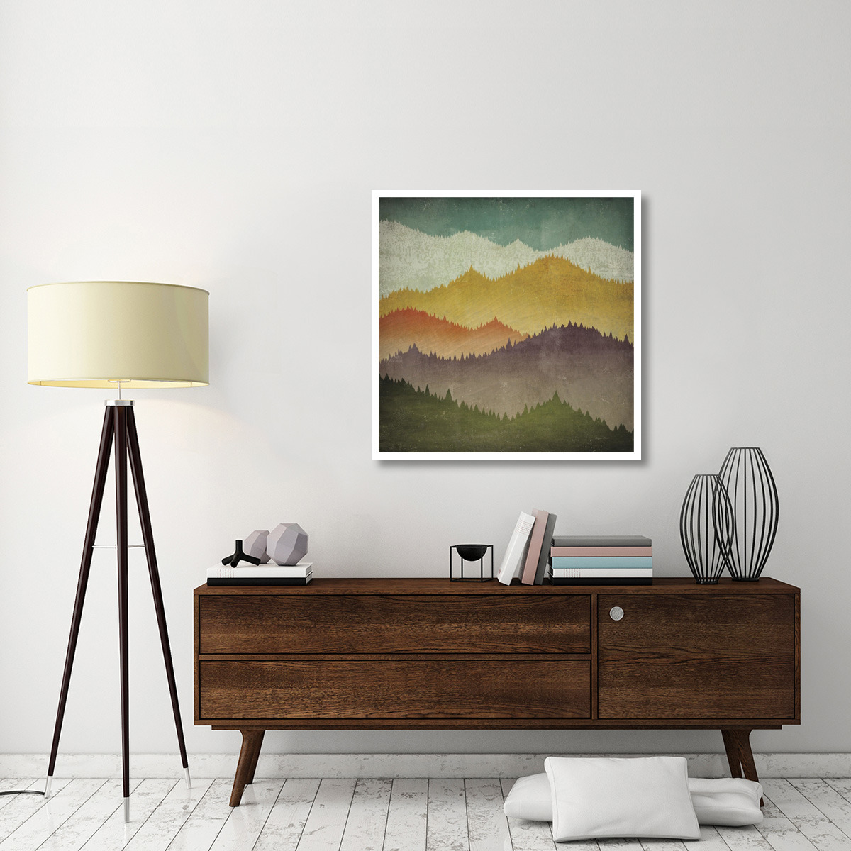 Mountain View -Paper Art-38&quotx38"