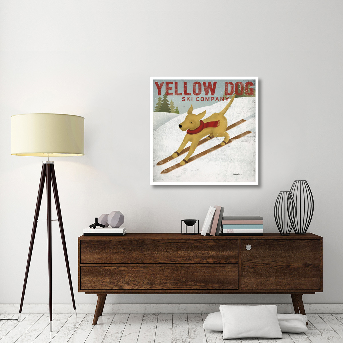 Yellow Dog Ski Co -Paper Art-38&quotx38"