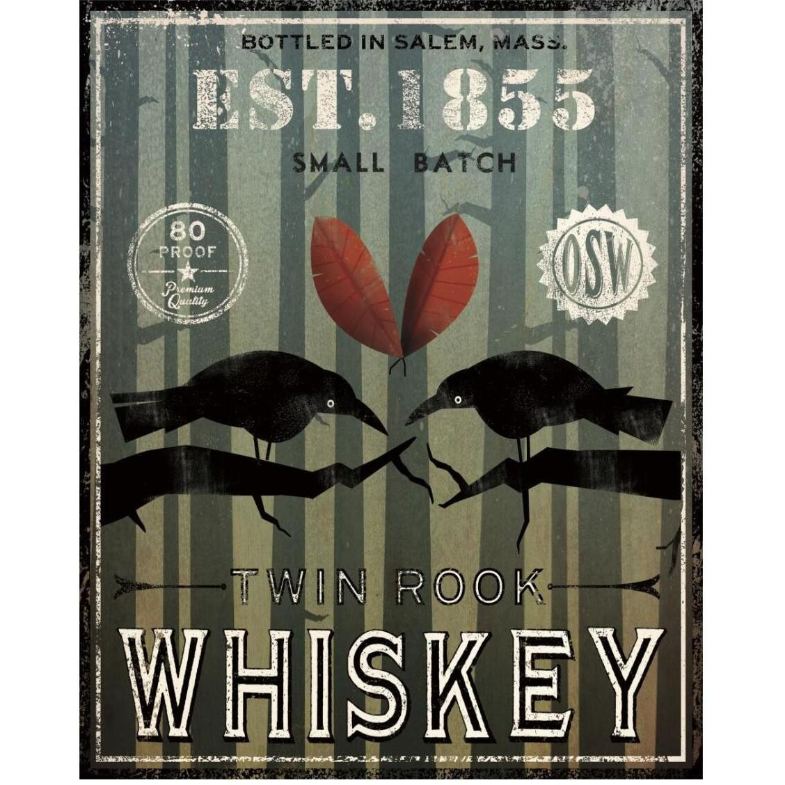 Old Salt Whiskey Love Birds -Paper Art-24&quotx30"