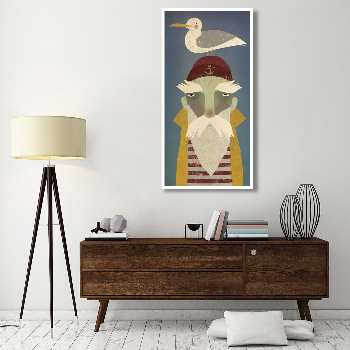 Fisherman VIII -Paper Art-32&quotx62"