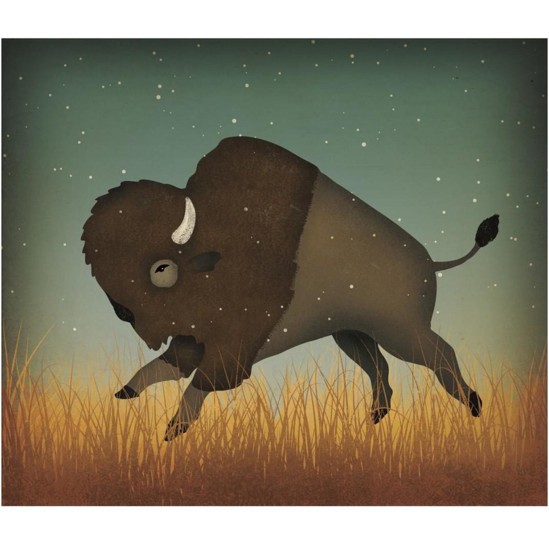 Buffalo Bison II -Paper Art-18&quotx15.76"