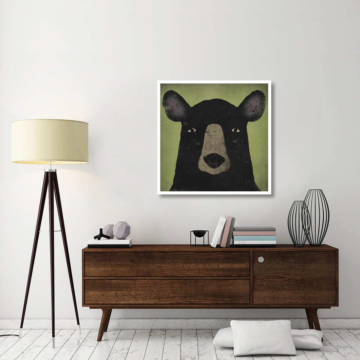 The Black Bear -Paper Art-38&quotx38"