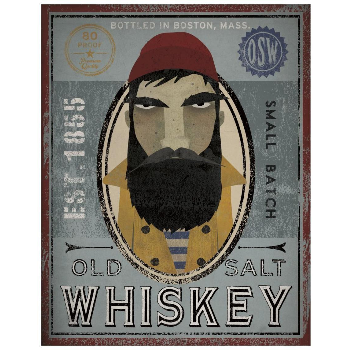 Fisherman VI Old Salt Whiskey -Paper Art-22&quotx26"