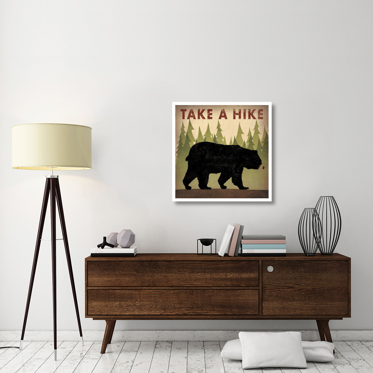 Take a Hike Black Bear -Paper Art-32&quotx32"