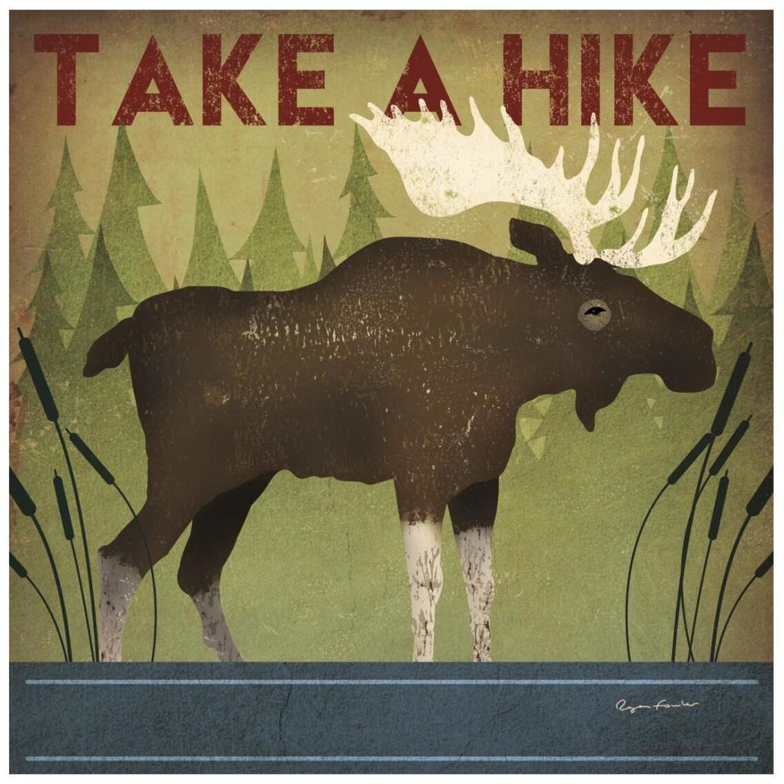 Take a Hike Moose -Paper Art-26&quotx26"