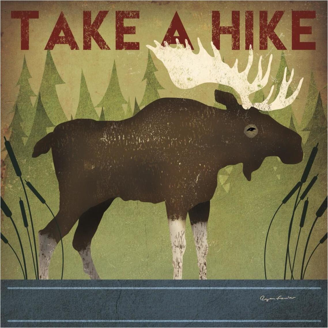 Take a Hike Moose -Paper Art-38&quotx38"