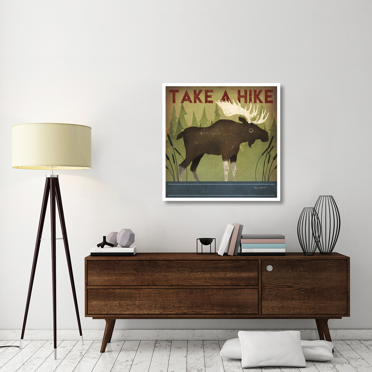 Take a Hike Moose -Paper Art-38&quotx38"