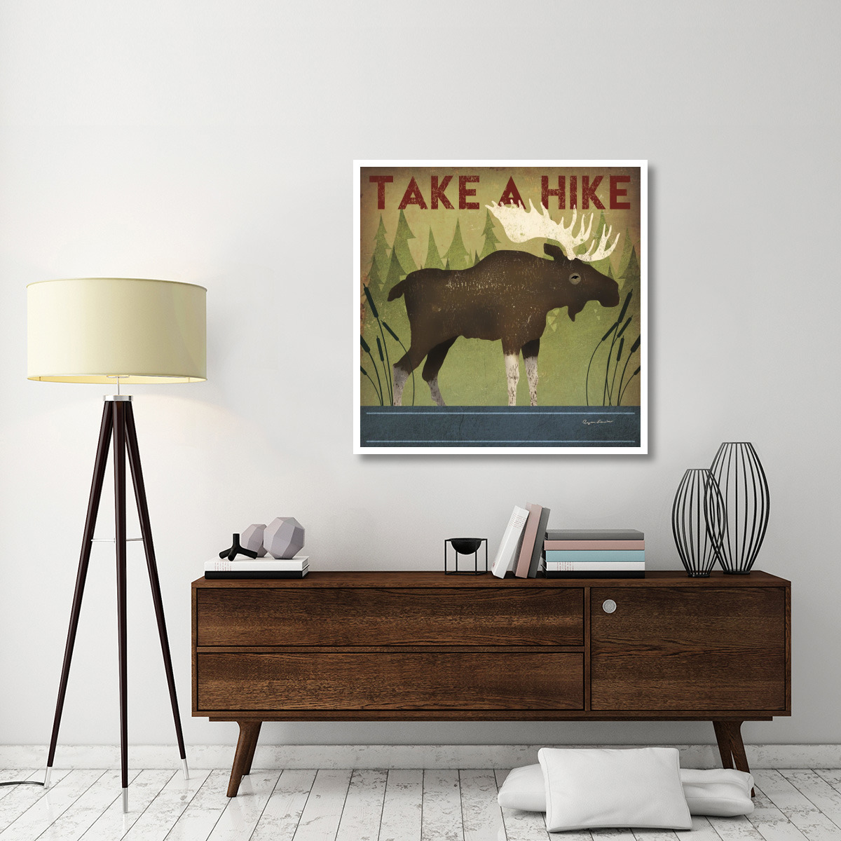 Take a Hike Moose -Paper Art-42&quotx42"