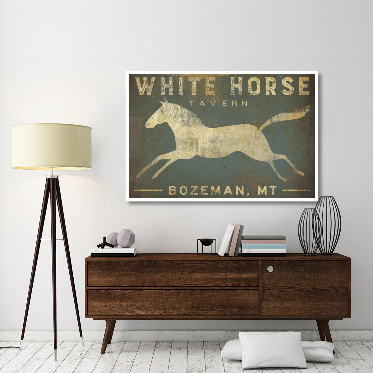 White Horse Running -Paper Art-62&quotx42"