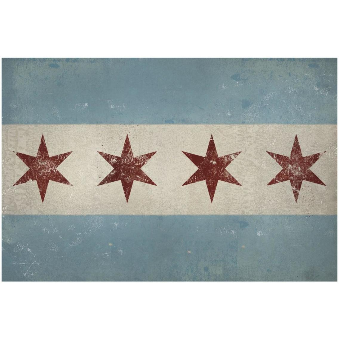 Chicago Flag -Paper Art-32&quotx22"