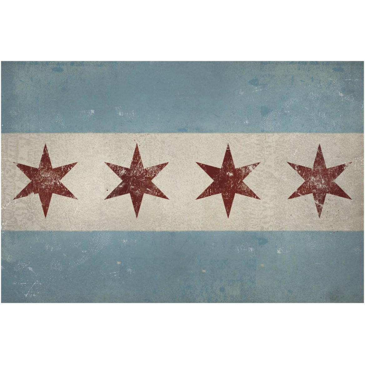 Chicago Flag -Paper Art-62&quotx42"