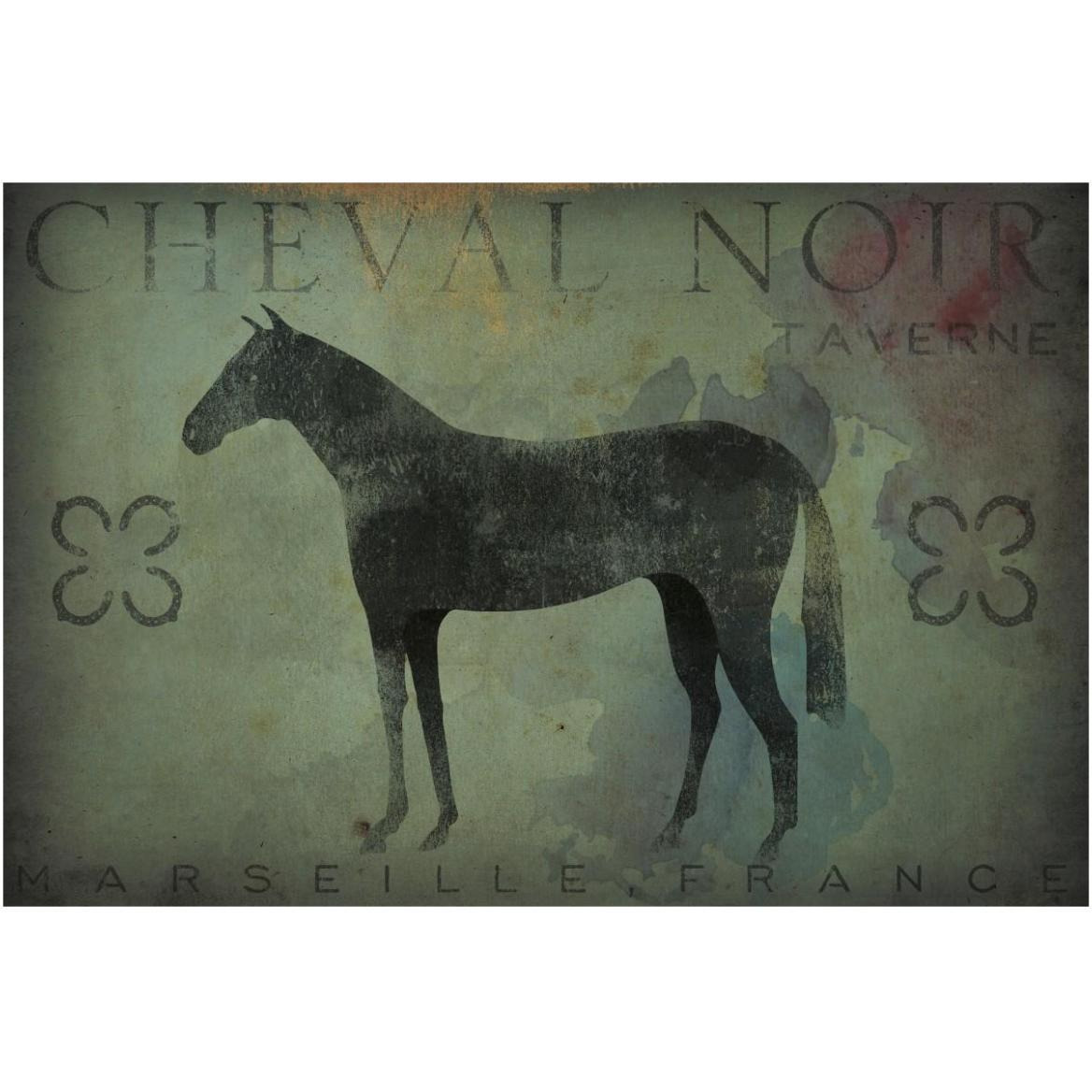 Cheval Noir v1 -Paper Art-62&quotx42"