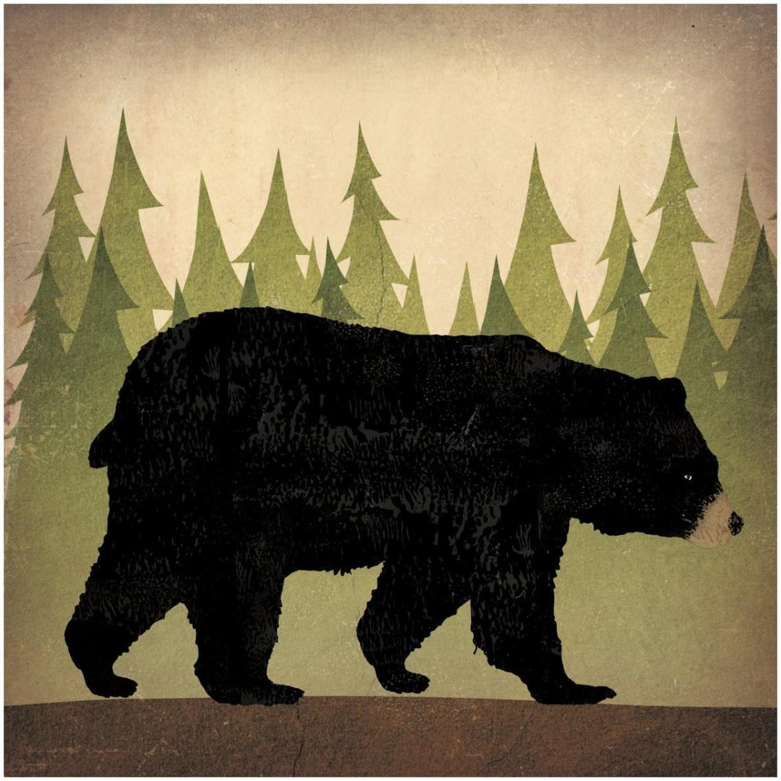 Take a Hike Bear no Words -Paper Art-32&quotx32"