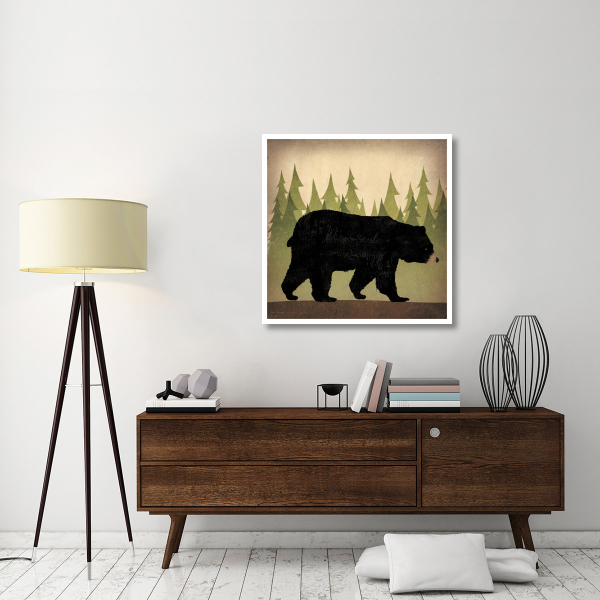 Take a Hike Bear no Words -Paper Art-38&quotx38"