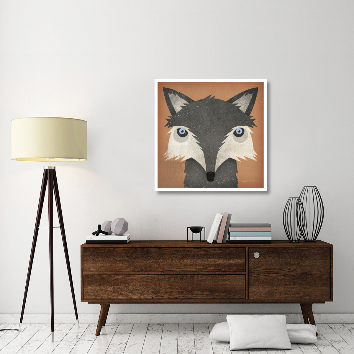 Timber Wolf -Paper Art-38&quotx38"