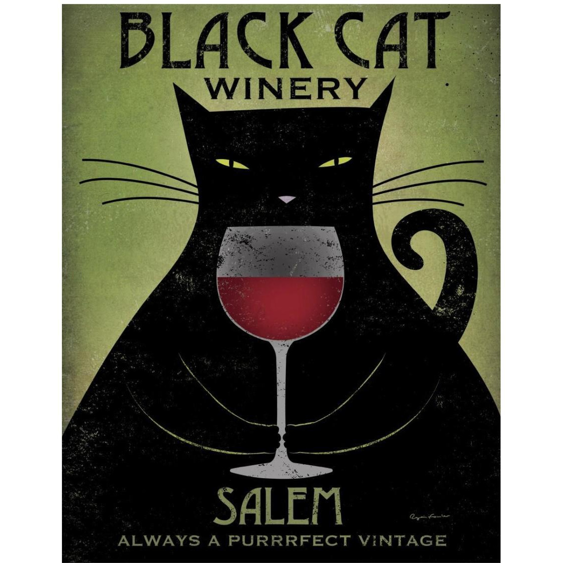 Black Cat Winery Salem -Paper Art-24&quotx30"