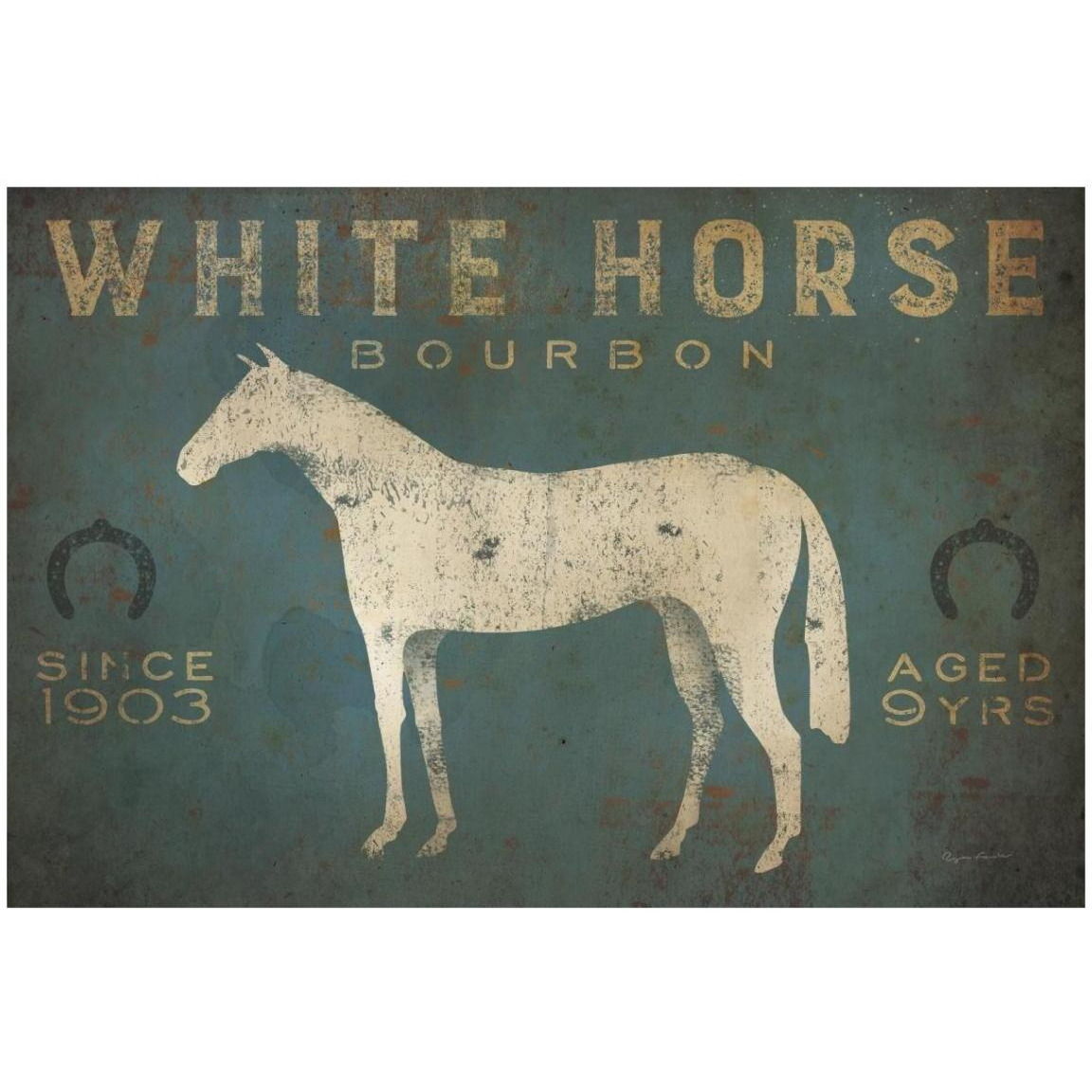 White Horse No Kentucky -Paper Art-20&quotx14"