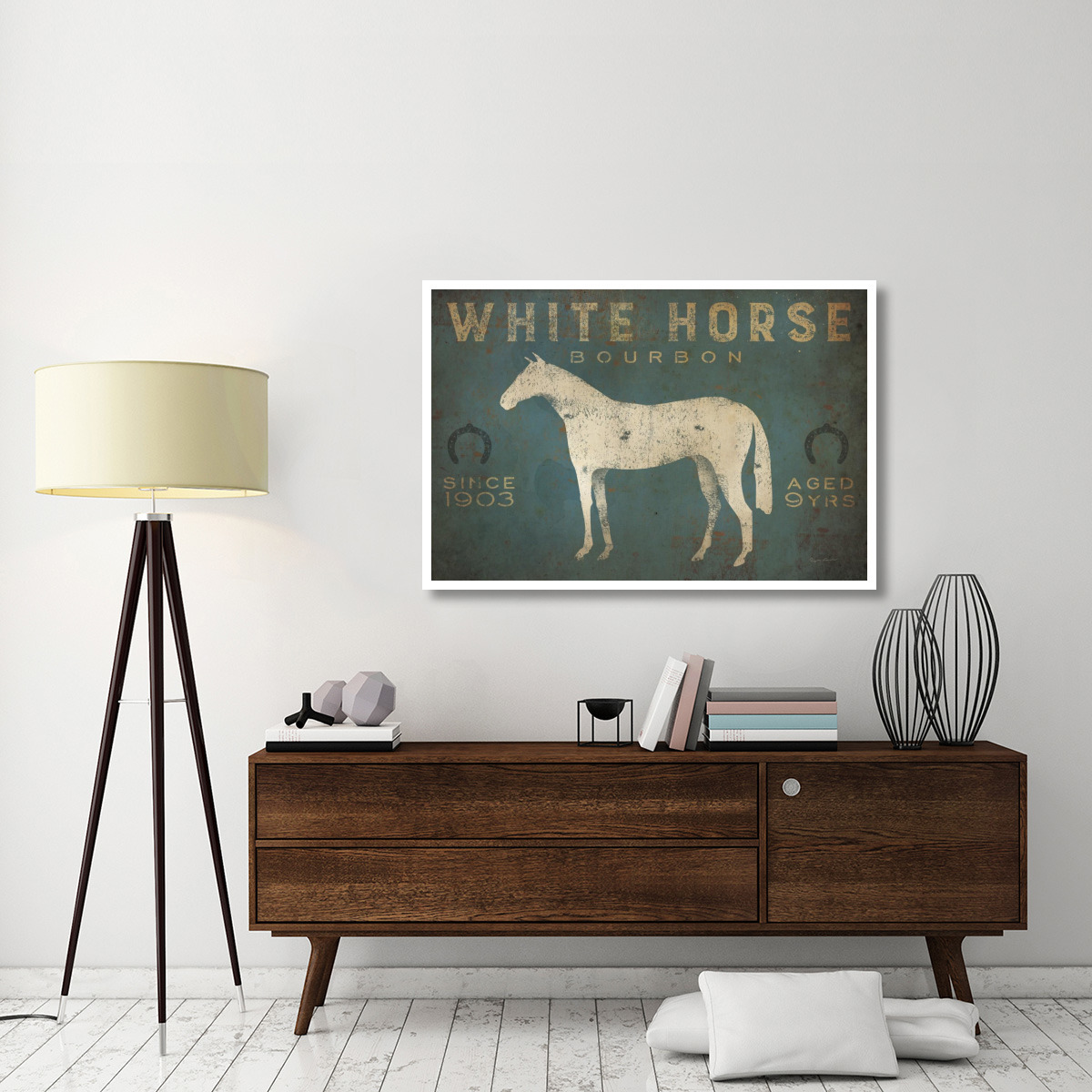 White Horse No Kentucky -Paper Art-50&quotx34"