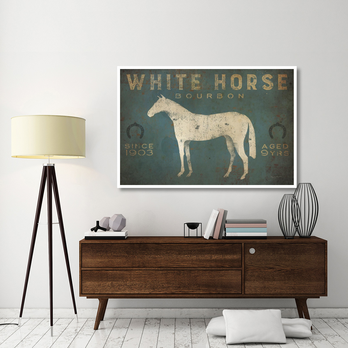 White Horse No Kentucky -Paper Art-62&quotx42"