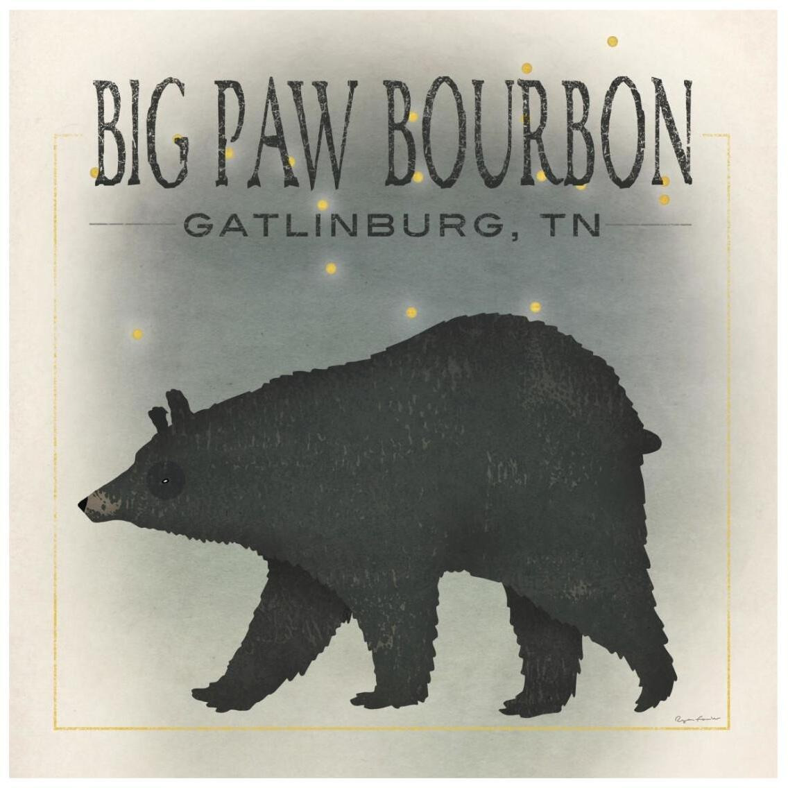 Ursa Major Big Paw Bourbon -Paper Art-26&quotx26"