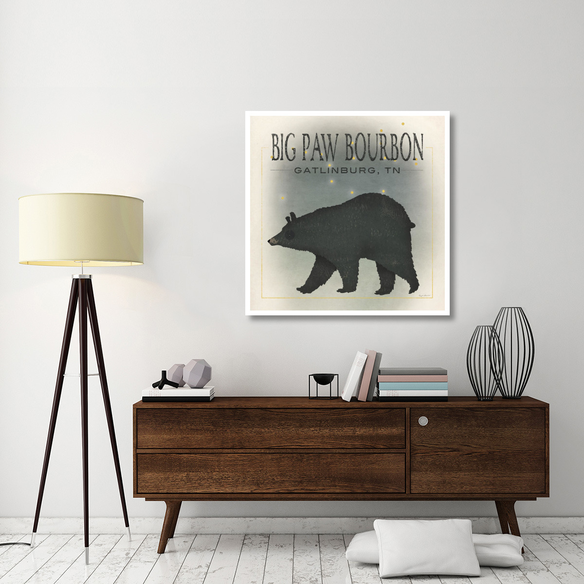 Ursa Major Big Paw Bourbon -Paper Art-42&quotx42"