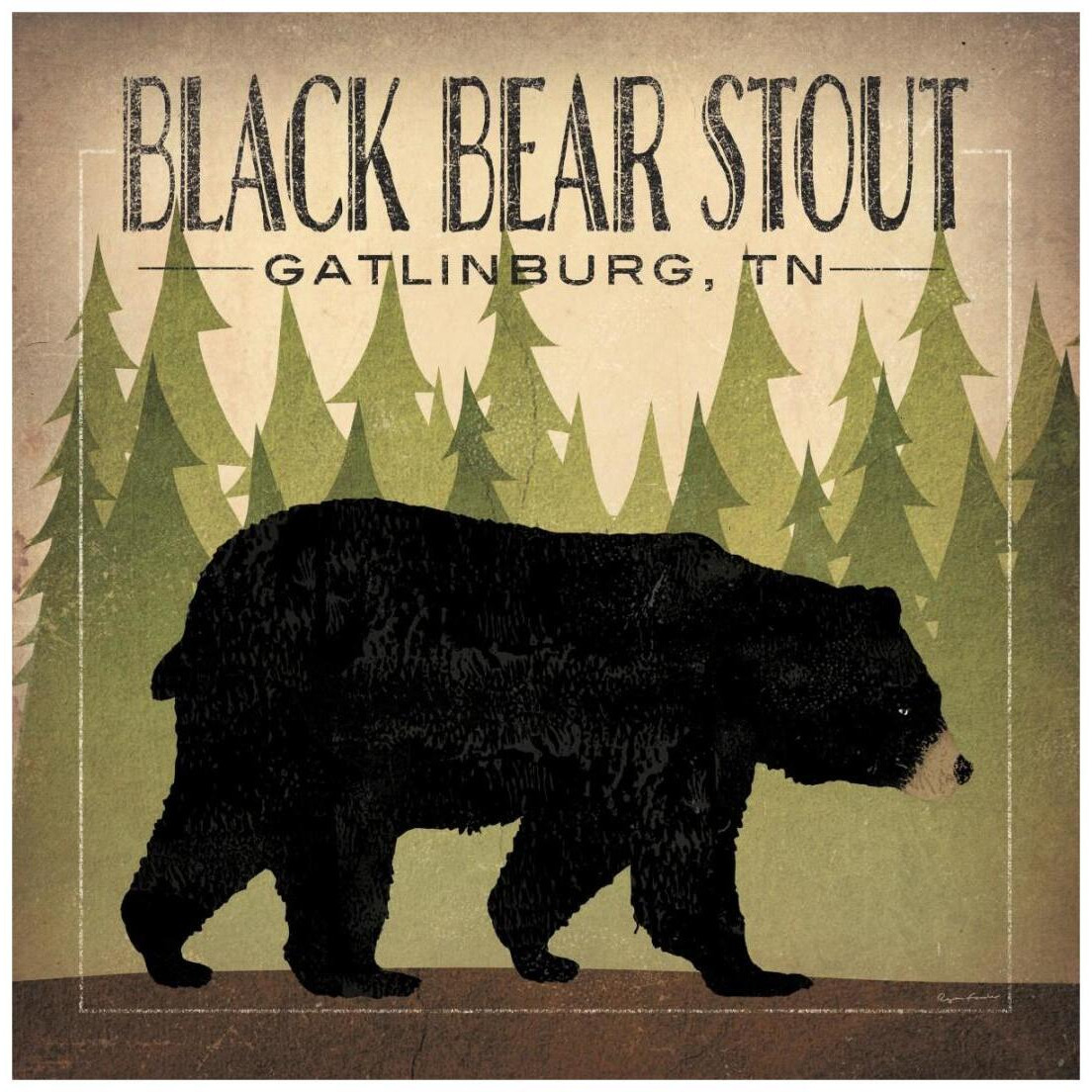 Take a Hike Bear Black Bear Stout -Paper Art-20&quotx20"