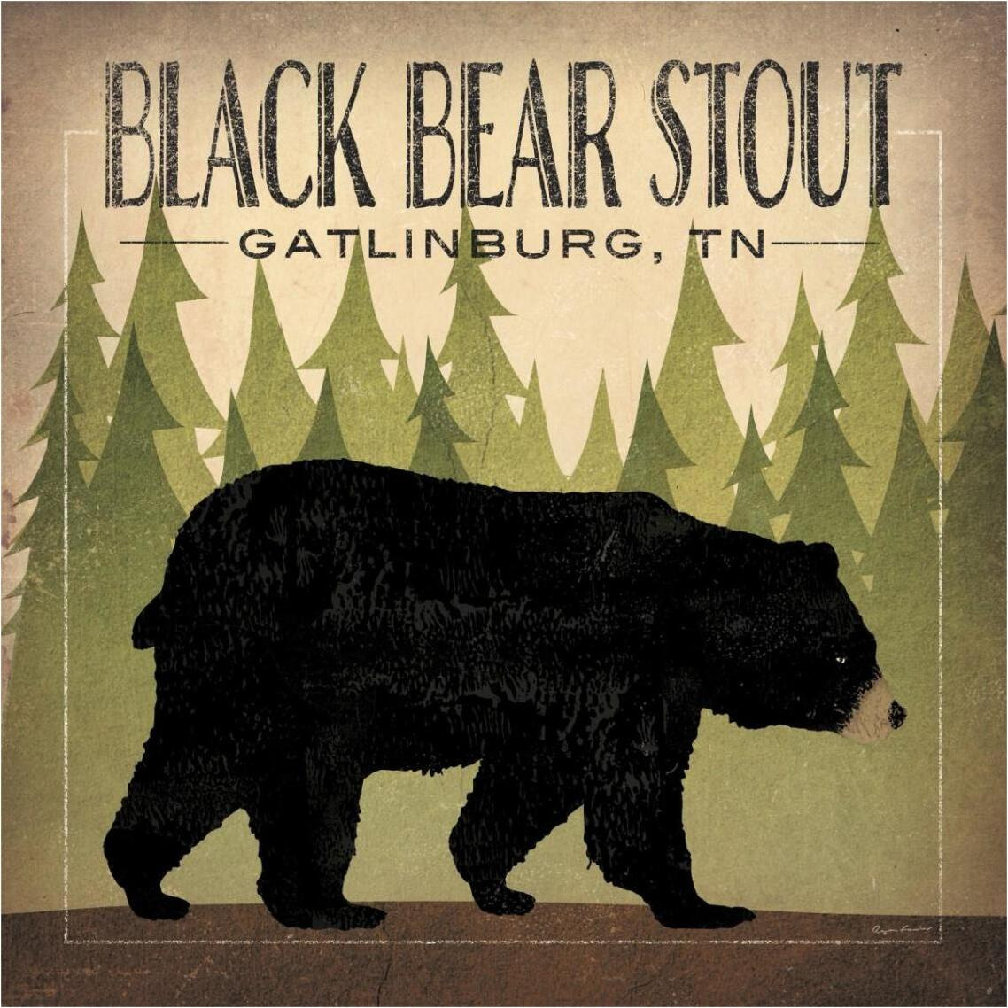 Take a Hike Bear Black Bear Stout -Paper Art-38&quotx38"