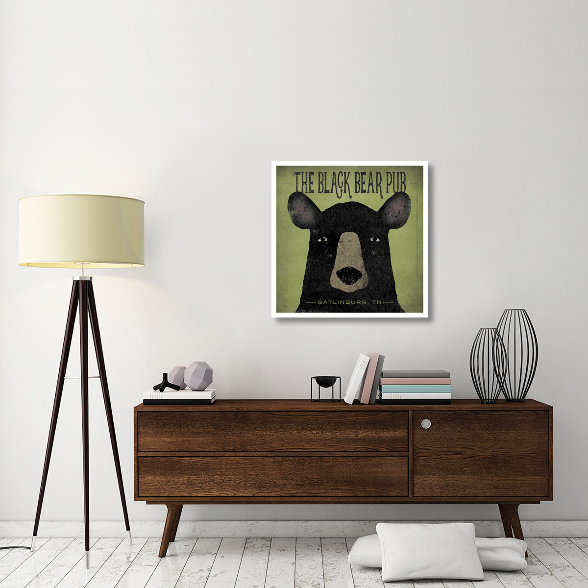 The Black Bear Pub -Paper Art-32&quotx32"