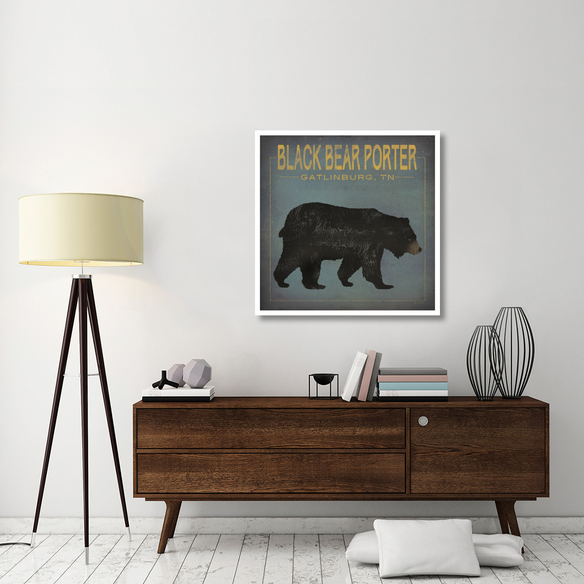 Black Bear Porter -Paper Art-38&quotx38"