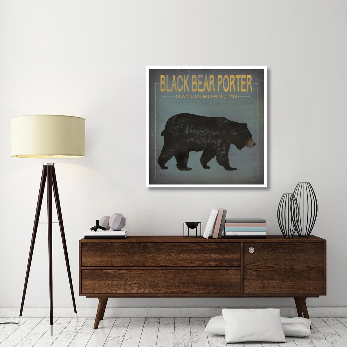 Black Bear Porter -Paper Art-42&quotx42"