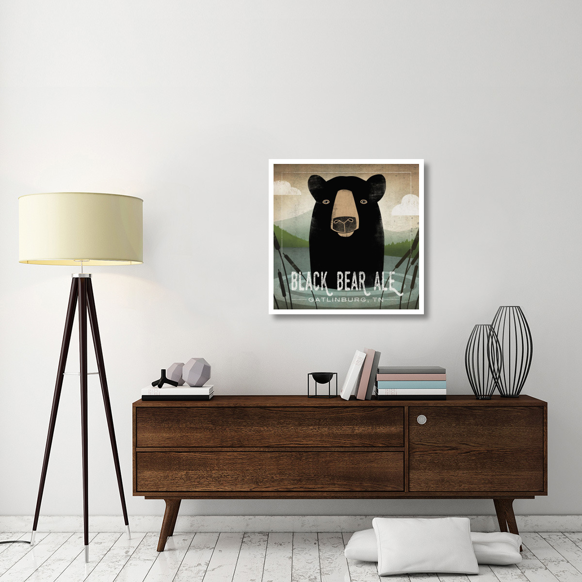 Skinny Dip Black Bear Ale -Paper Art-32&quotx32"