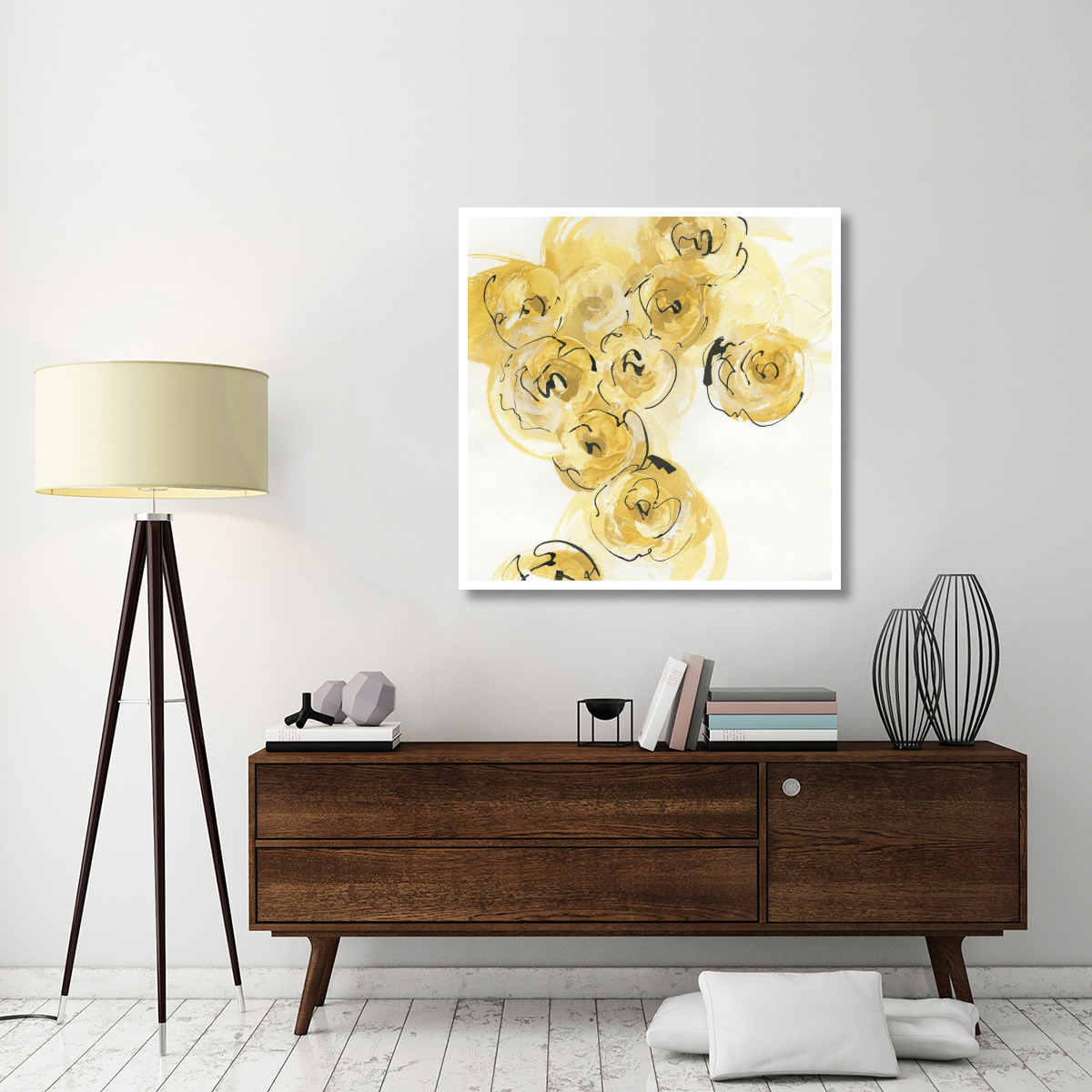 Yellow Roses Anew I -Paper Art-42&quotx42"