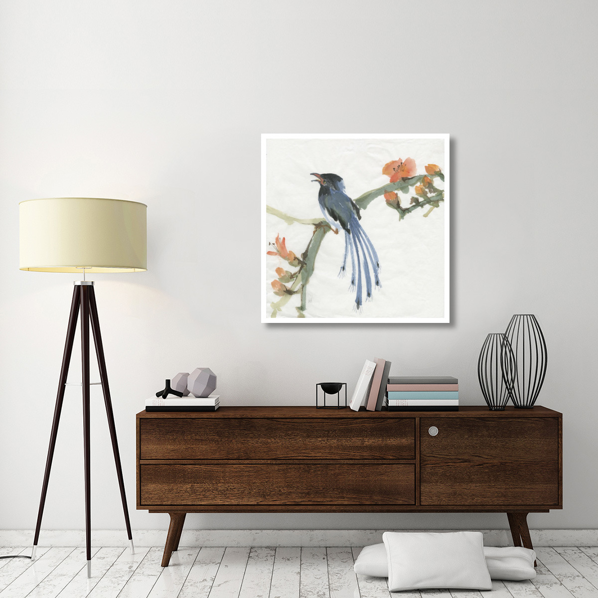 Formosan Blue Magpie -Paper Art-38&quotx38"