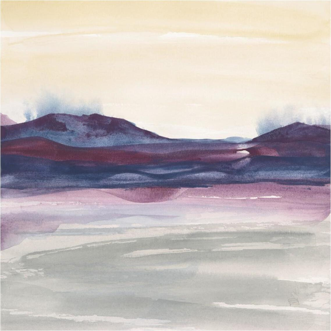 Purple Rock Dawn I -Paper Art-38&quotx38"