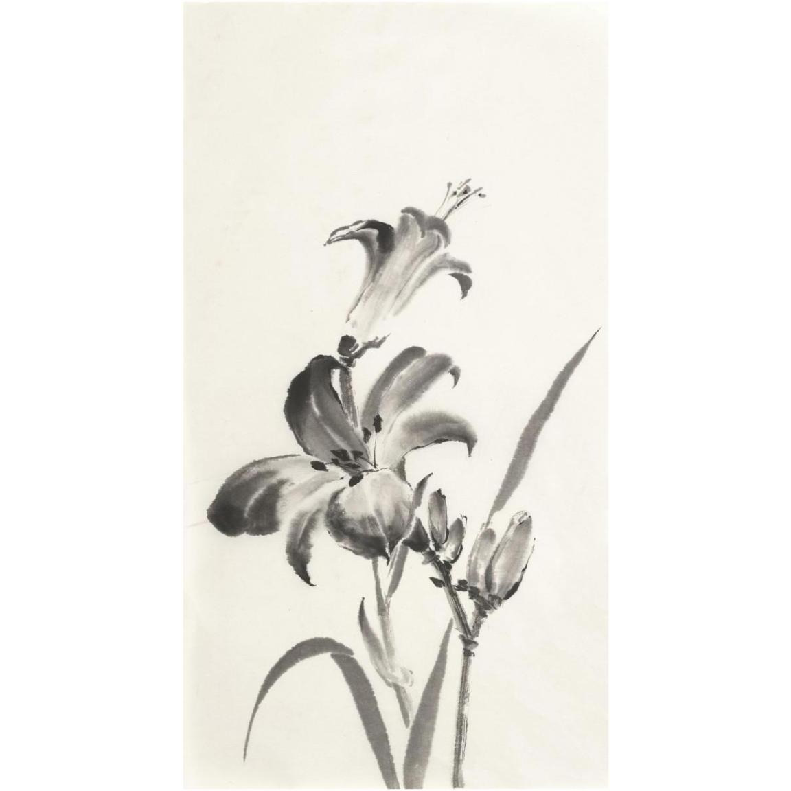 Sumi Daylily I -Paper Art-25.76&quotx46"