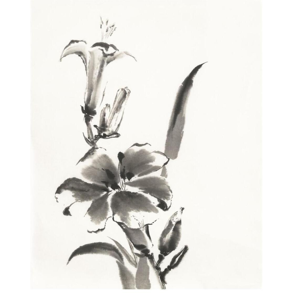 Sumi Daylily III -Paper Art-22&quotx26"