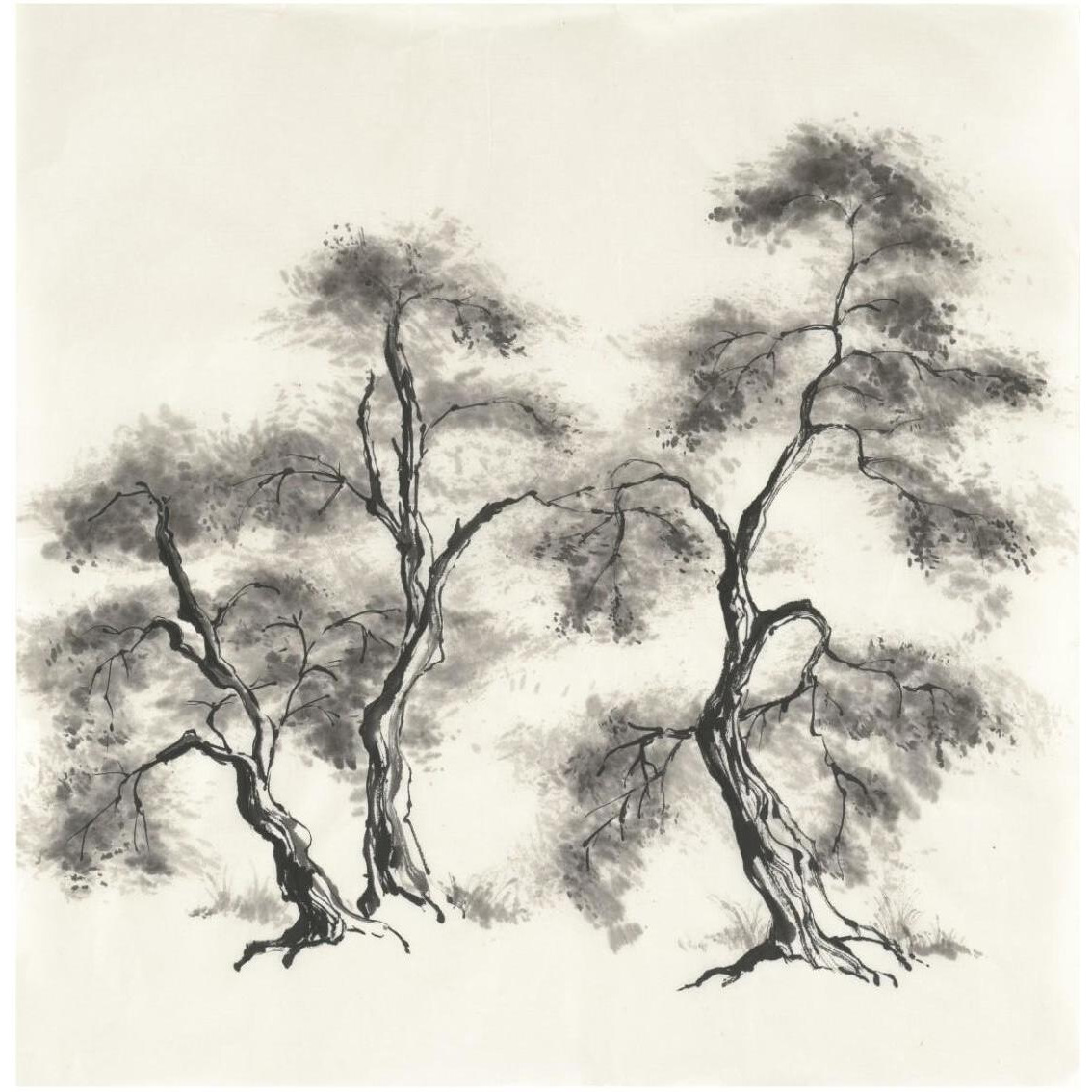 Sumi Tree III -Paper Art-32&quotx32"