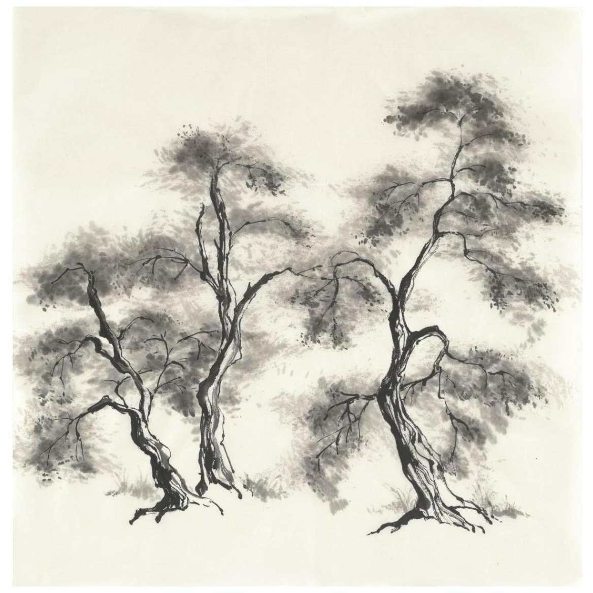 Sumi Tree III -Paper Art-42&quotx42"