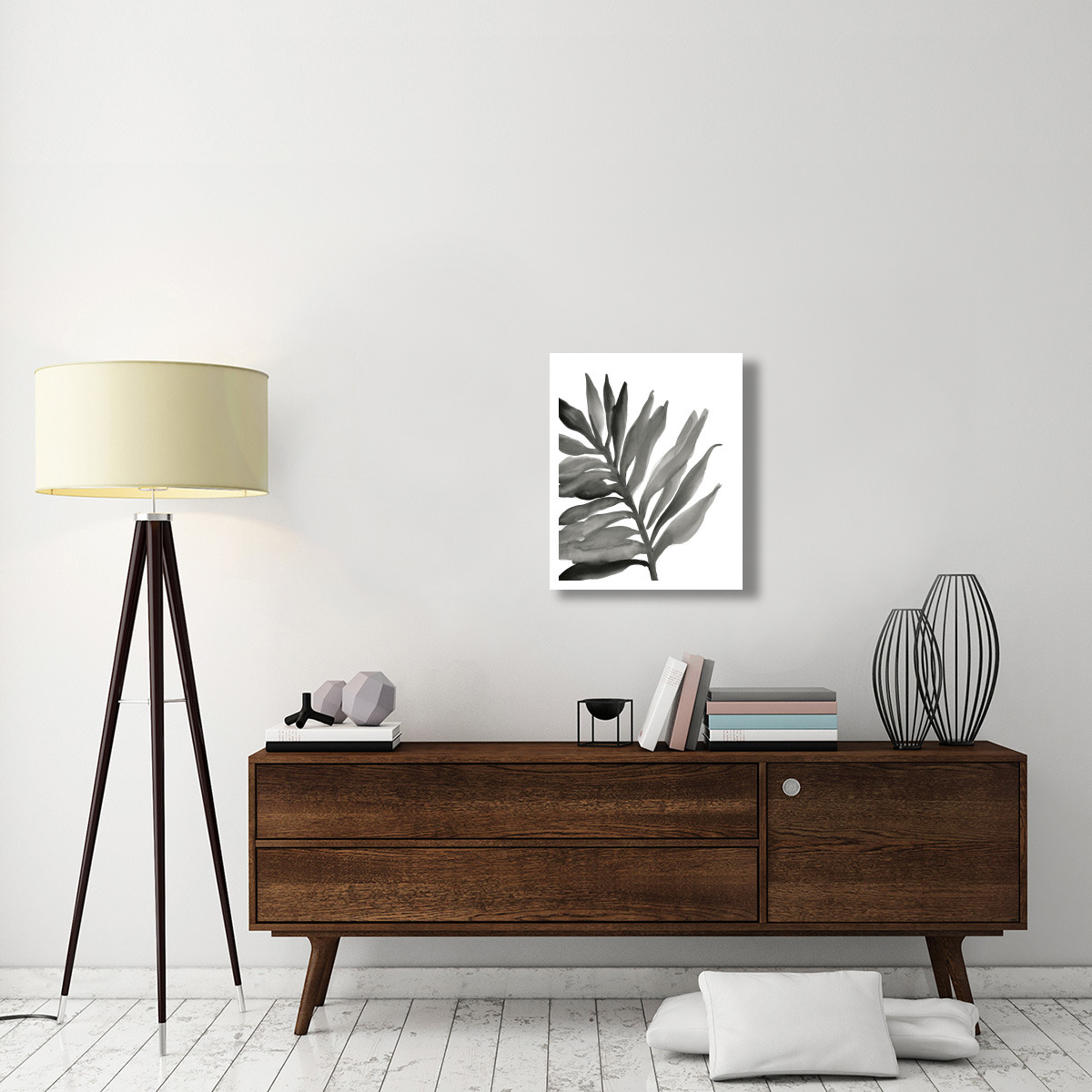 Tropical Palm III Crop BW -Paper Art-22&quotx26"