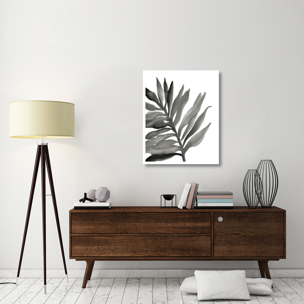 Tropical Palm III Crop BW -Paper Art-30&quotx37"