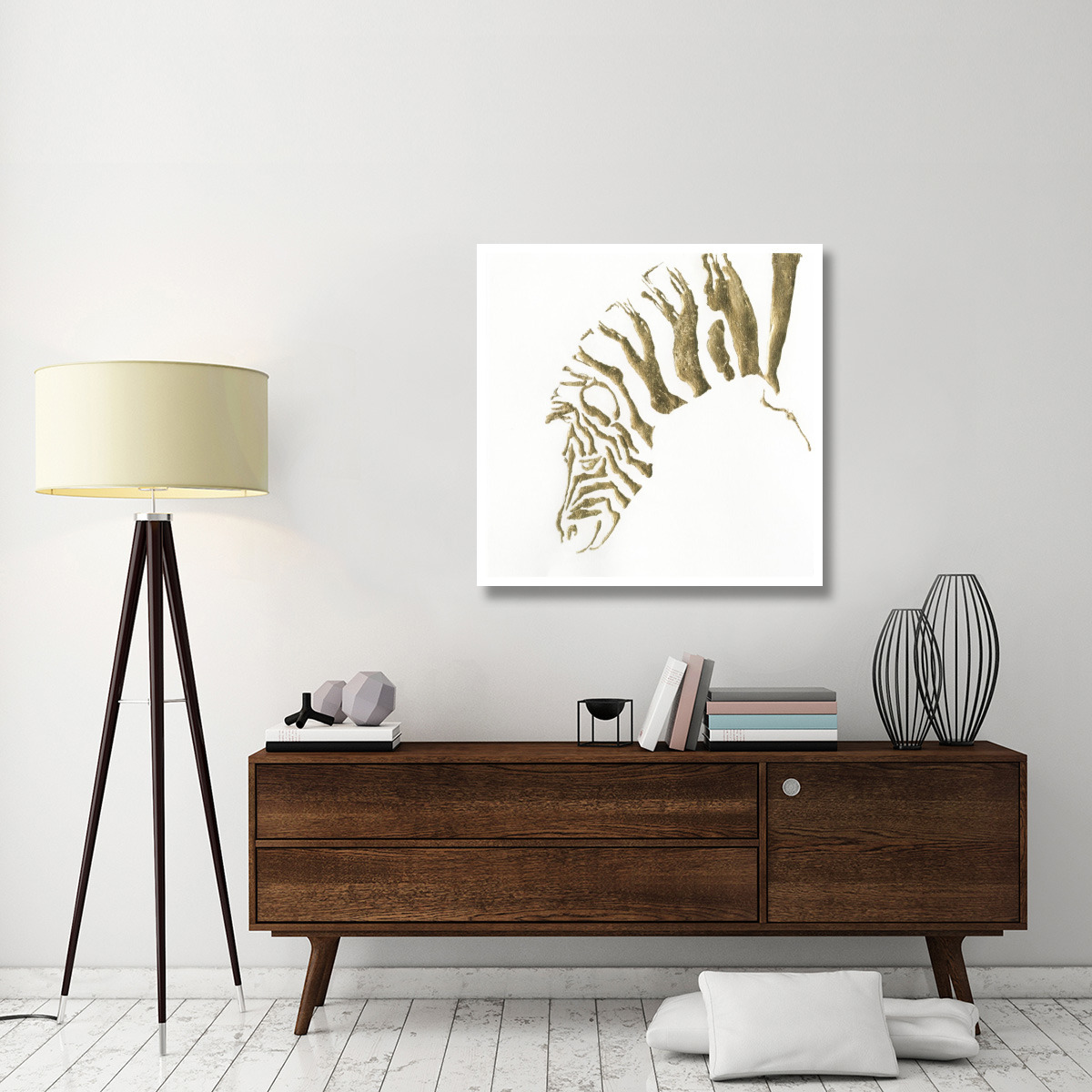 Gilded Zebra -Paper Art-38&quotx38"