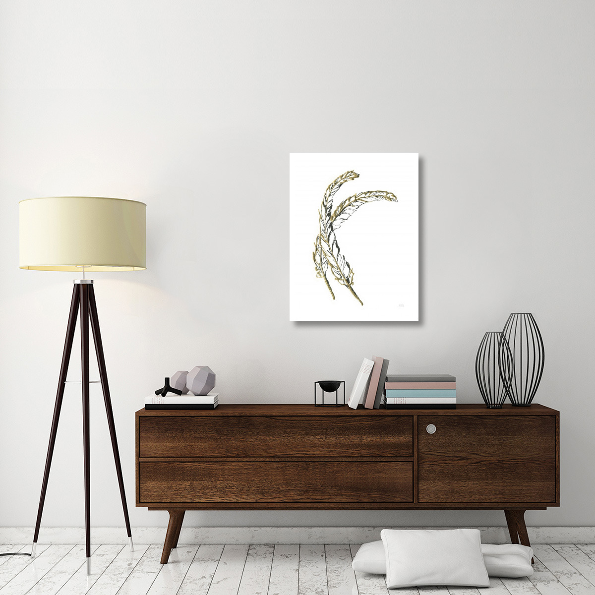 Gilded Hackles Feather -Paper Art-26&quotx34"