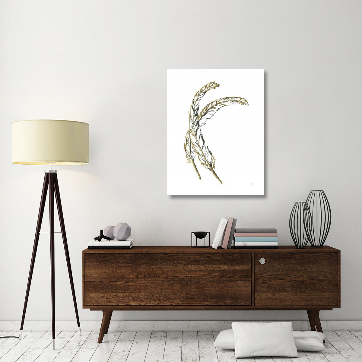 Gilded Hackles Feather -Paper Art-32&quotx42"