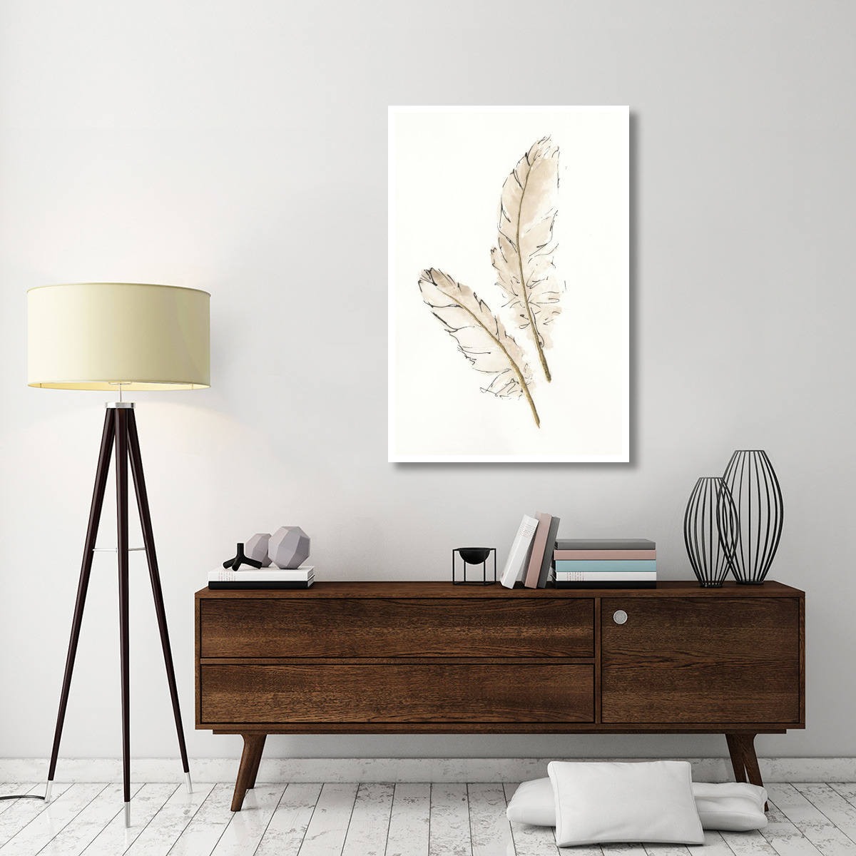 Gold Feathers I -Paper Art-34&quotx50"