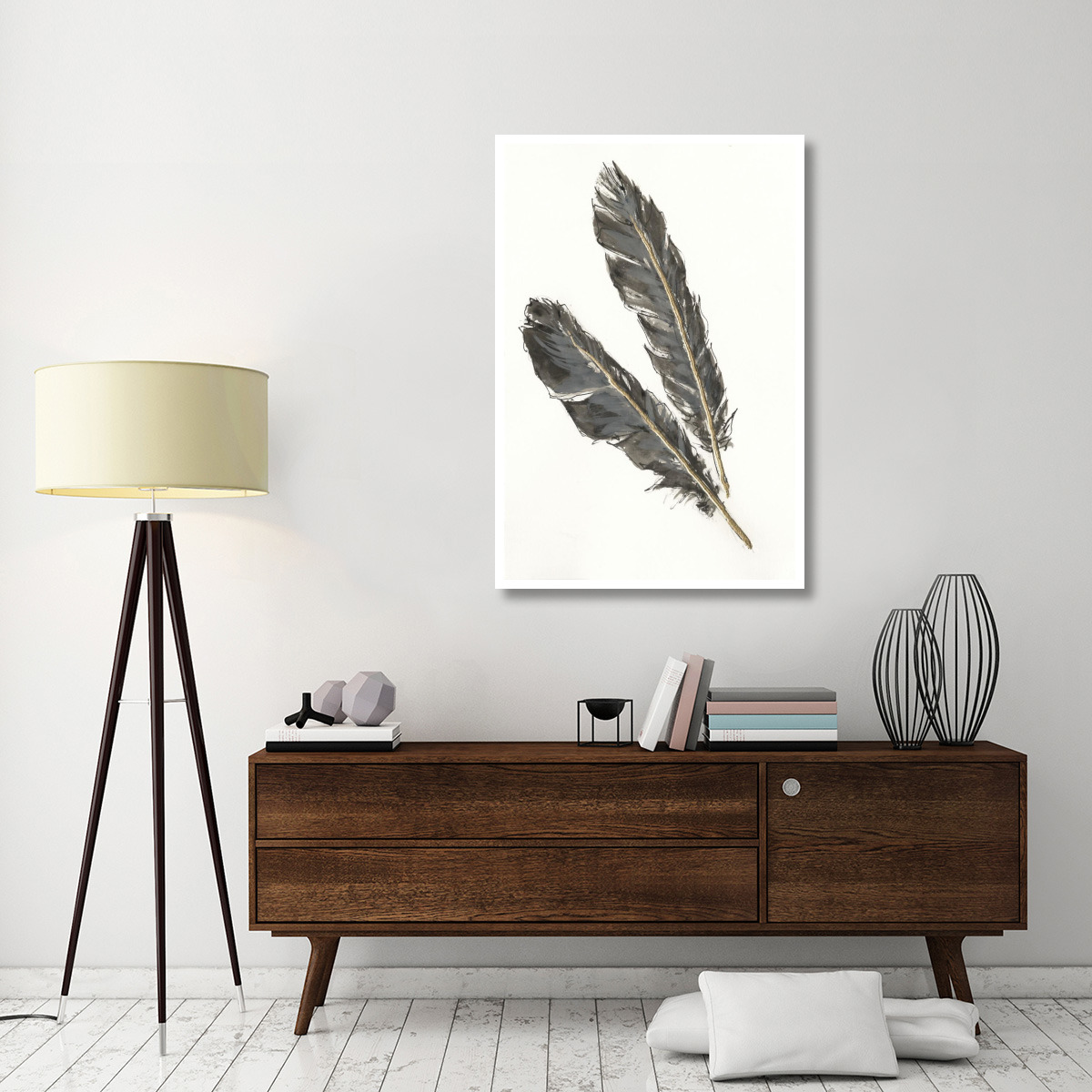 Gold Feathers III -Paper Art-34&quotx50"