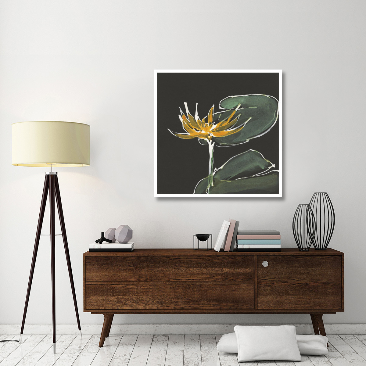 Lily on Black I -Paper Art-42&quotx42"